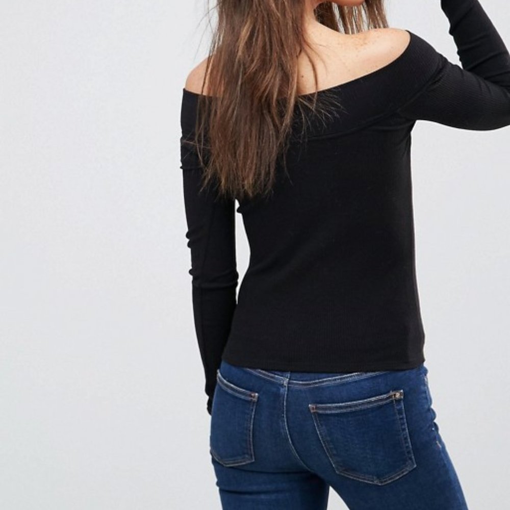 Free People Zip To It Off Shoulder Layering Top XS - Picture 2 of 2